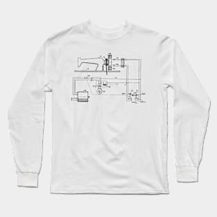 Driving Arrangements for Sewing Machine Vintage Patent Hand Drawing Long Sleeve T-Shirt